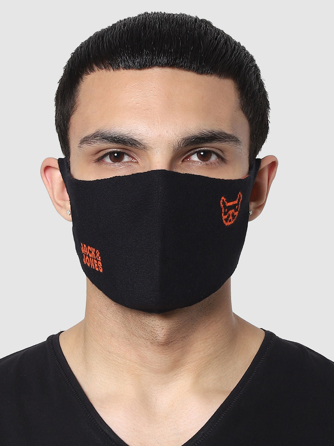 PACK OF 3 BLACK LOGO PRINT SEAMLESS 2 PLY MASK