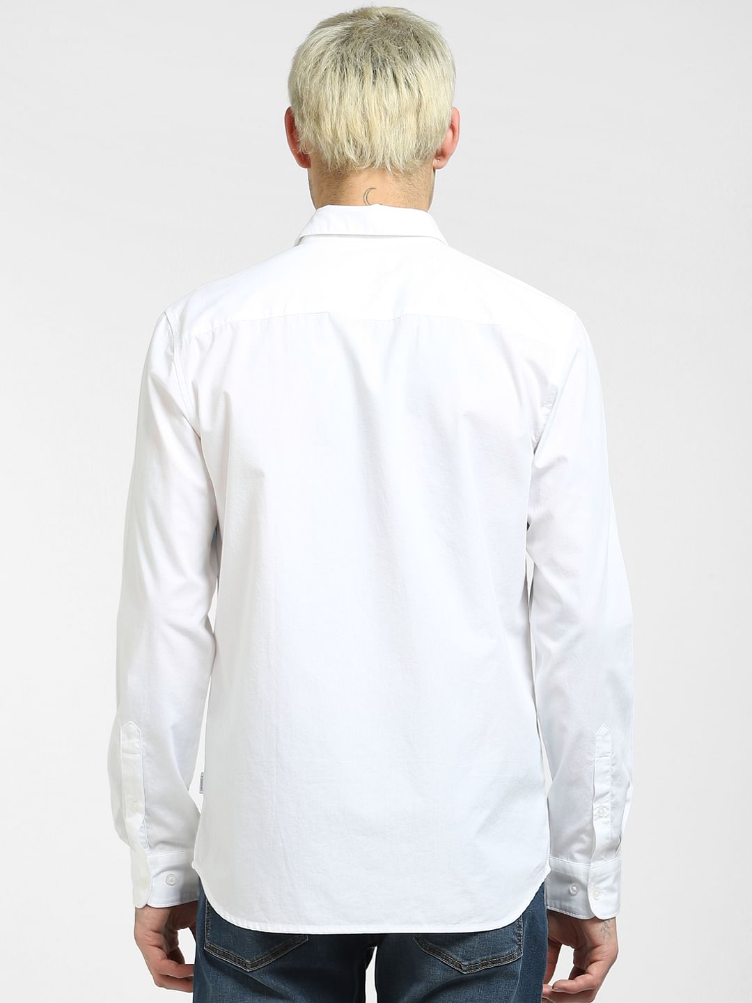 White Graphic Print Full Sleeves Shirt