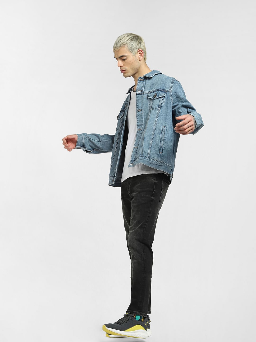 Grey Low Rise Glenn Slim Jeans