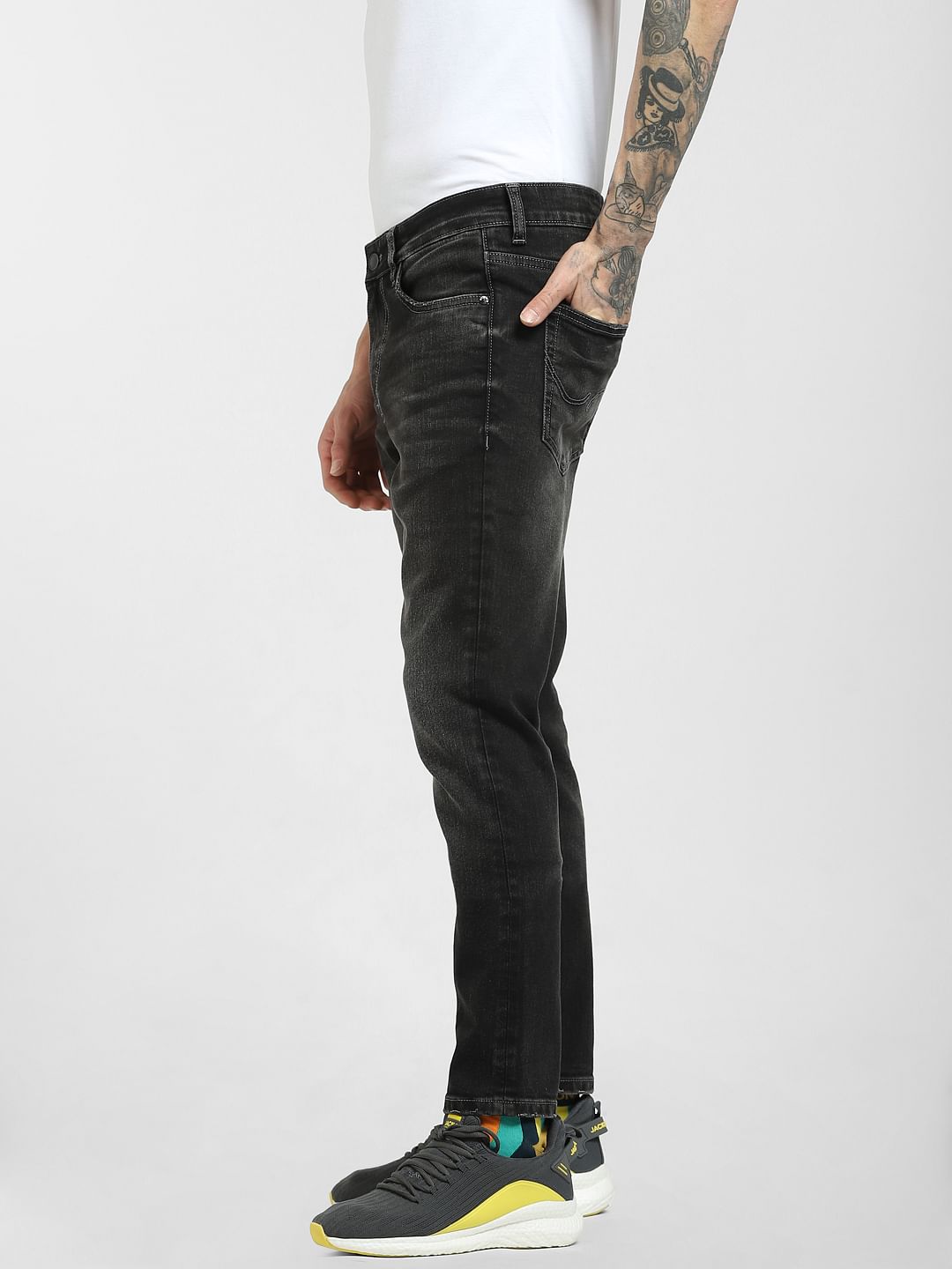 Grey Low Rise Glenn Slim Jeans