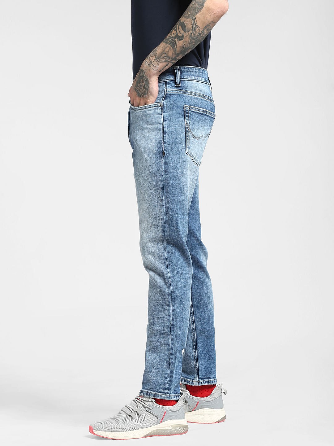 Blue Low Rise Glenn Slim Jeans
