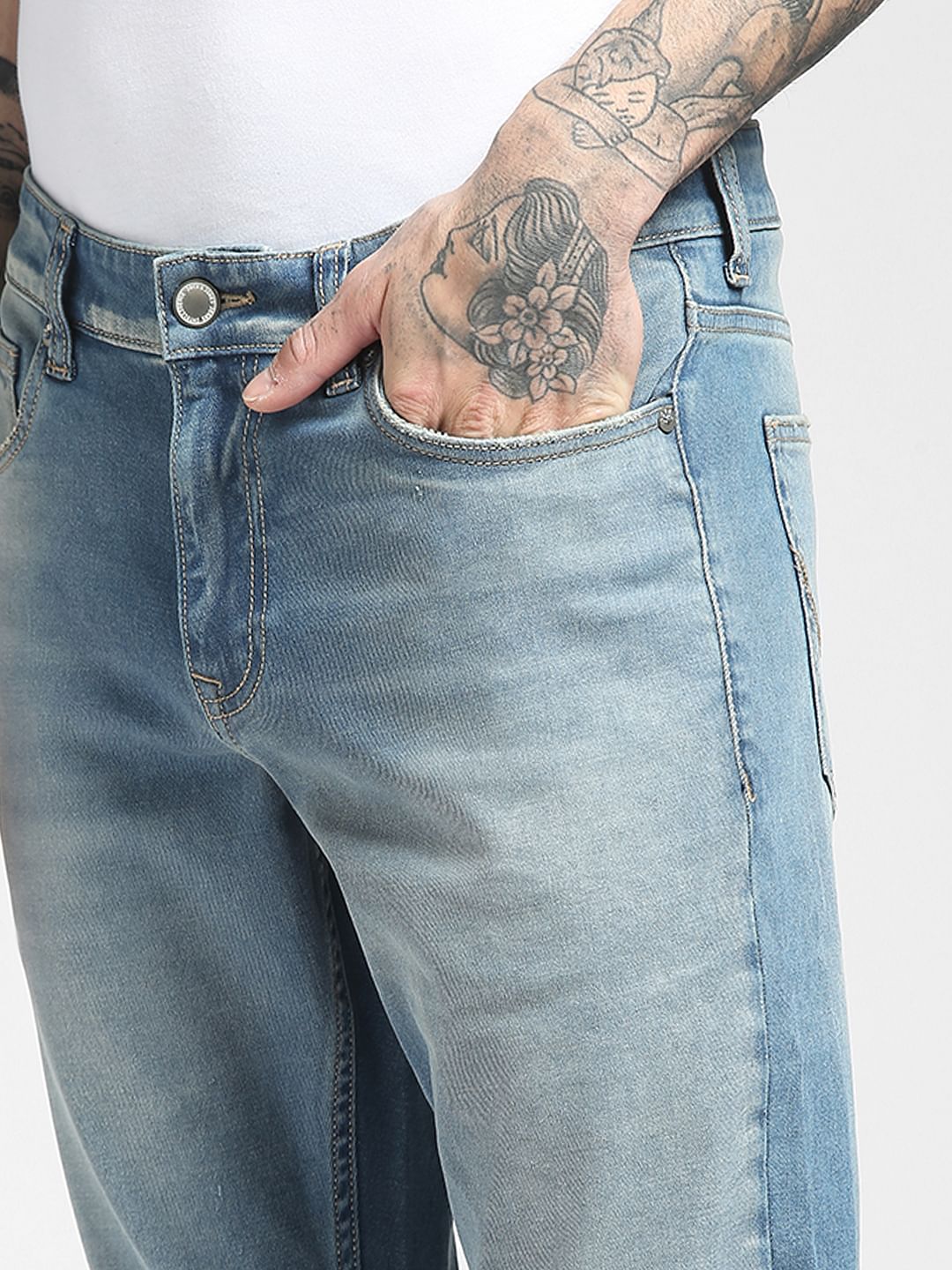 Blue Low Rise Glenn Slim Jeans