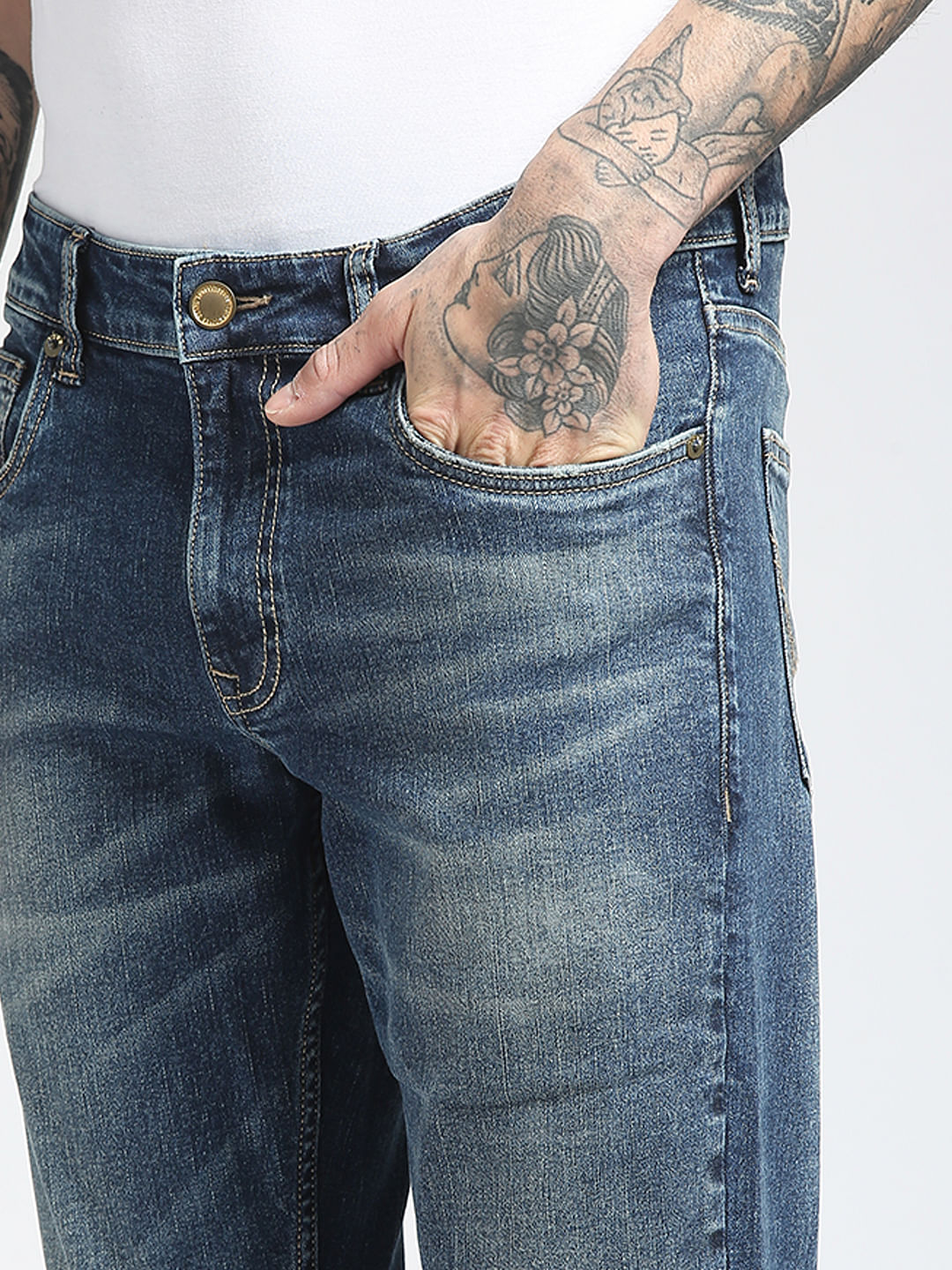 Blue Low Rise Glenn Slim Jeans