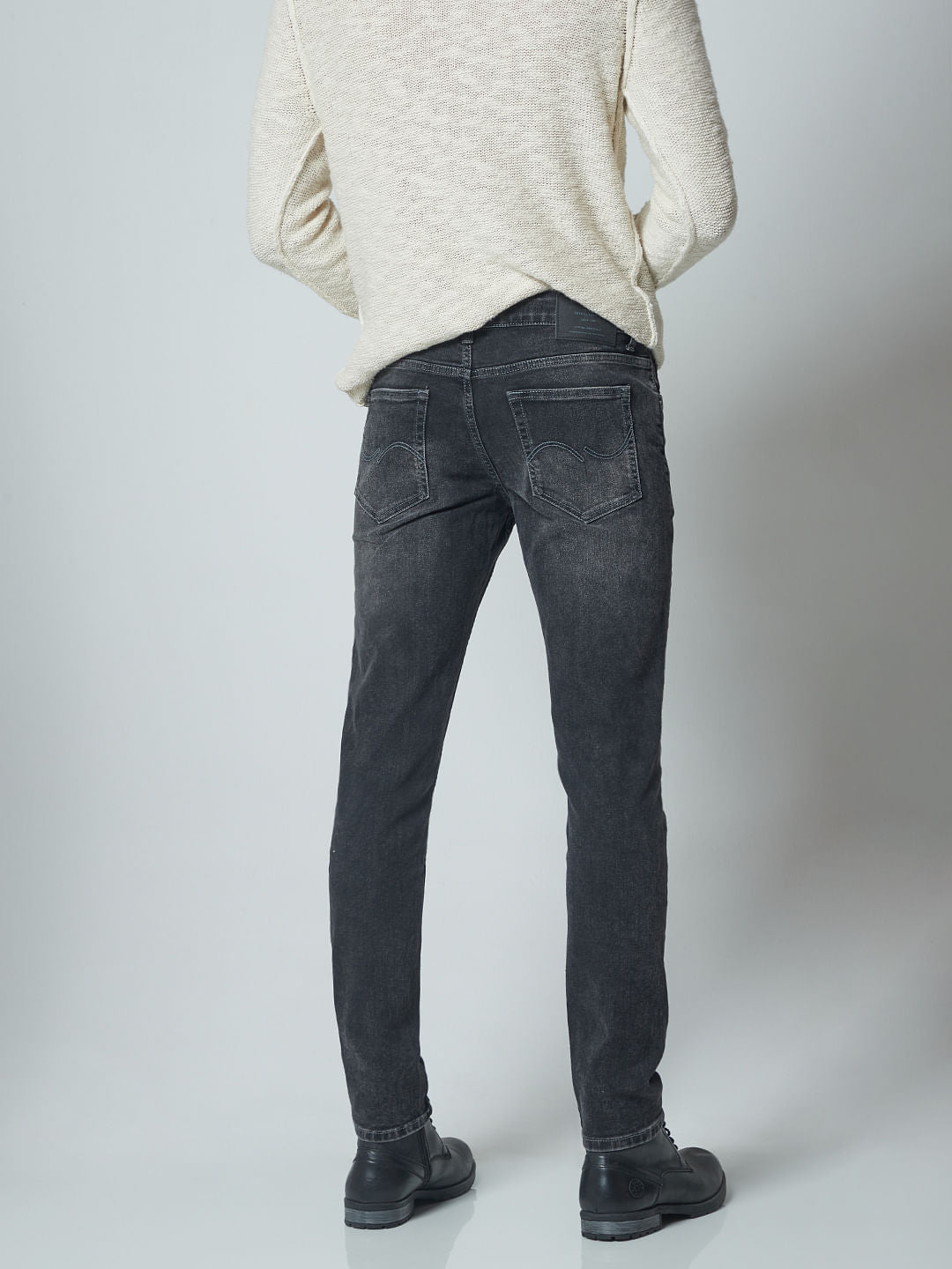 Grey Low Rise Glenn Slim Jeans