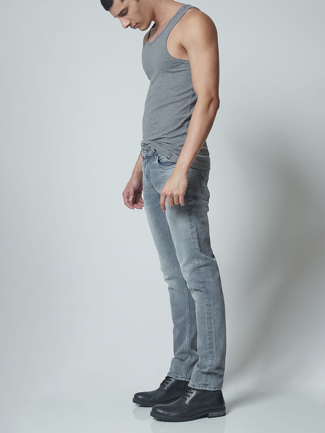 Grey Low Rise Ben Skinny Jeans