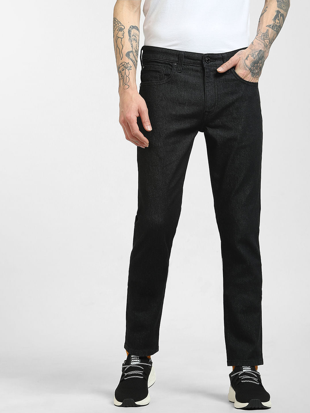 Black Low Rise Glenn Slim Jeans
