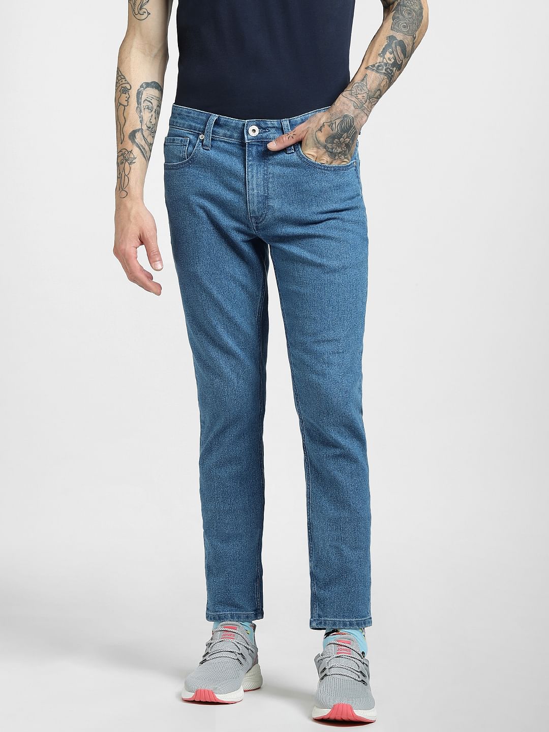 Blue Low Rise Glenn Slim Jeans