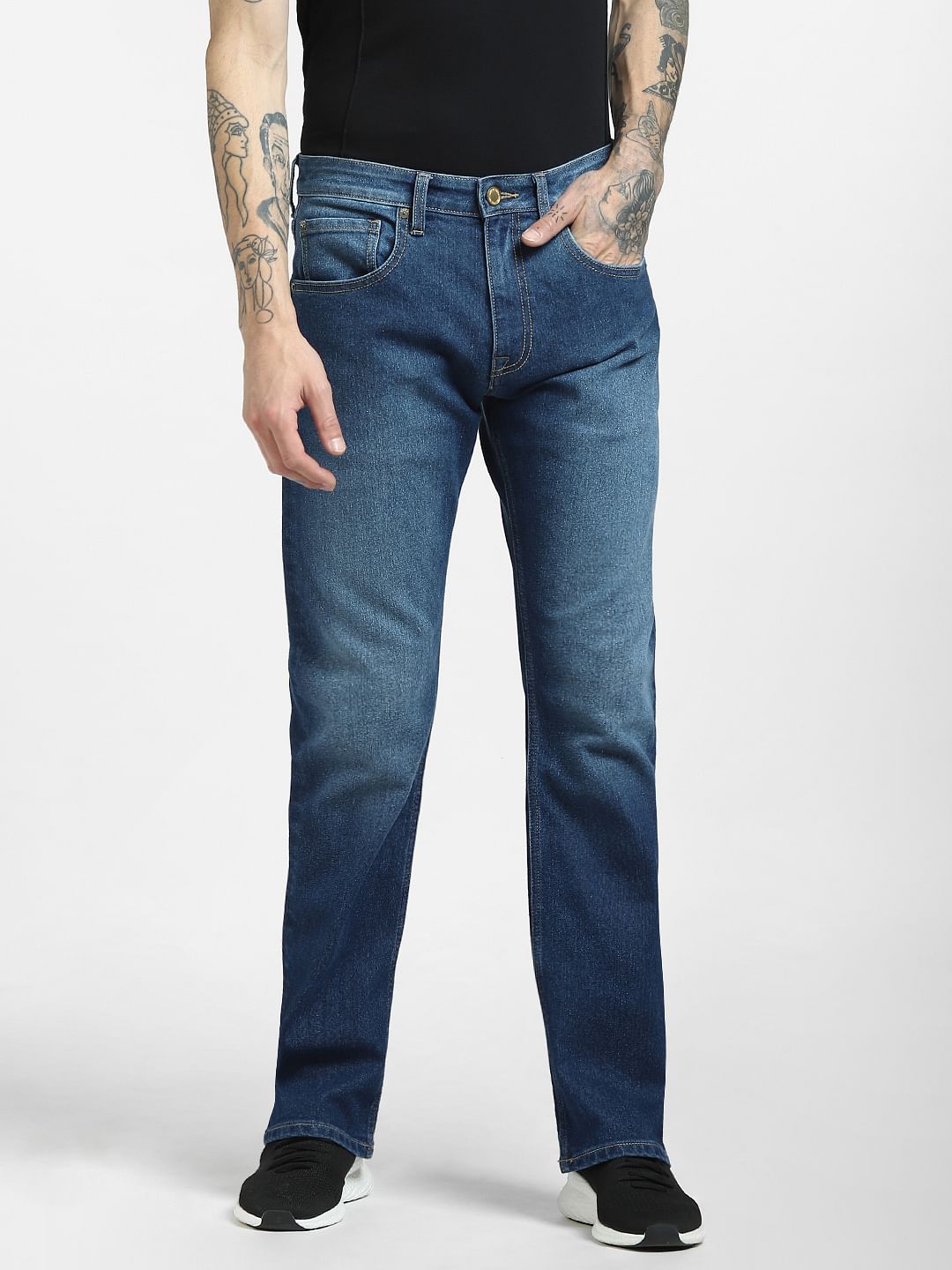 Blue High Rise Bootcut Jeans