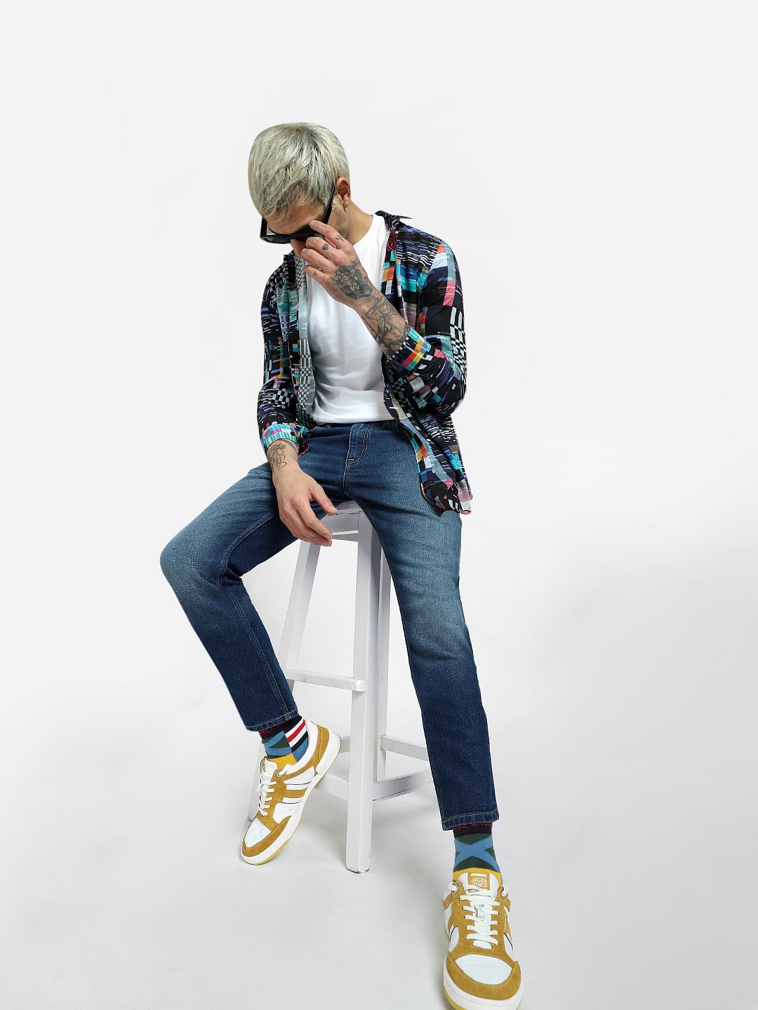 Blue Low Rise Glenn Slim Jeans