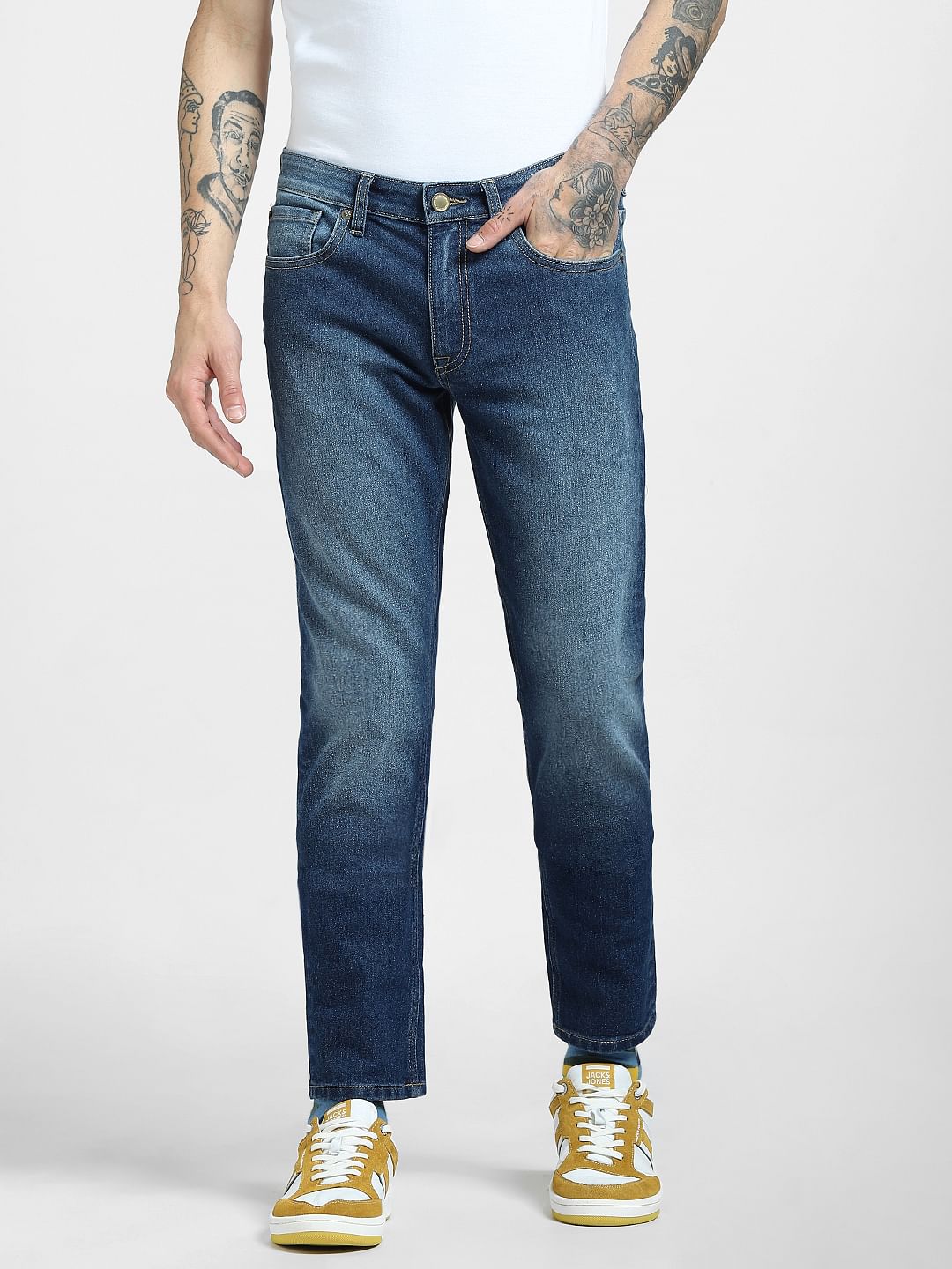 Blue Low Rise Glenn Slim Jeans