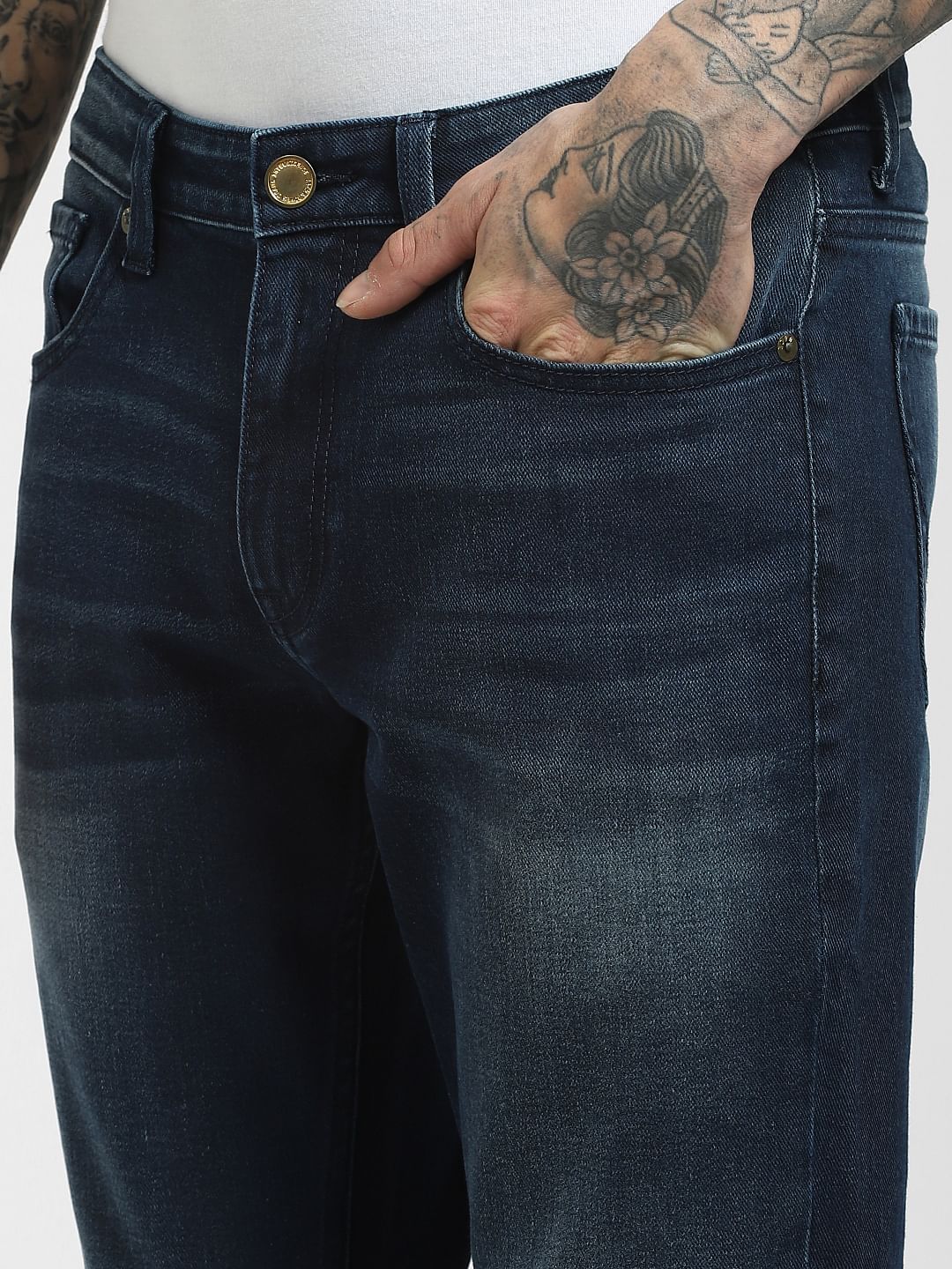 Blue Low Rise Glenn Slim Jeans