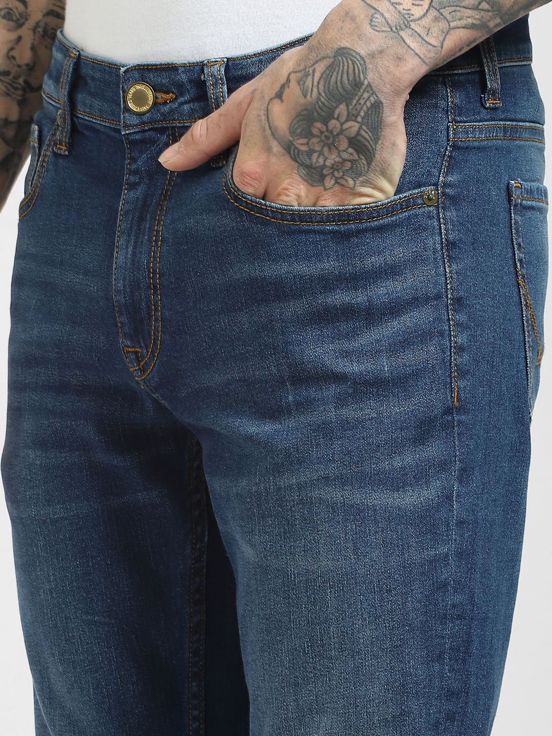 Blue Low Rise Glenn Slim Jeans