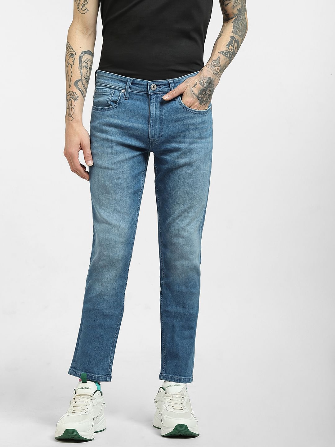 Blue Low Rise Glenn Slim Jeans