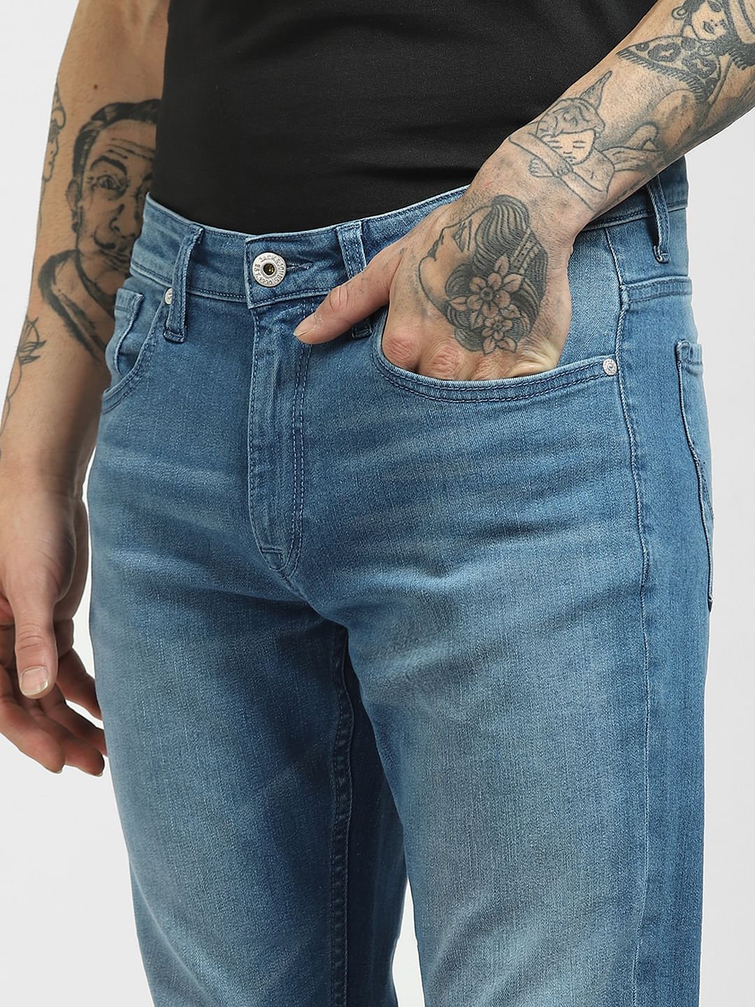 Blue Low Rise Glenn Slim Jeans