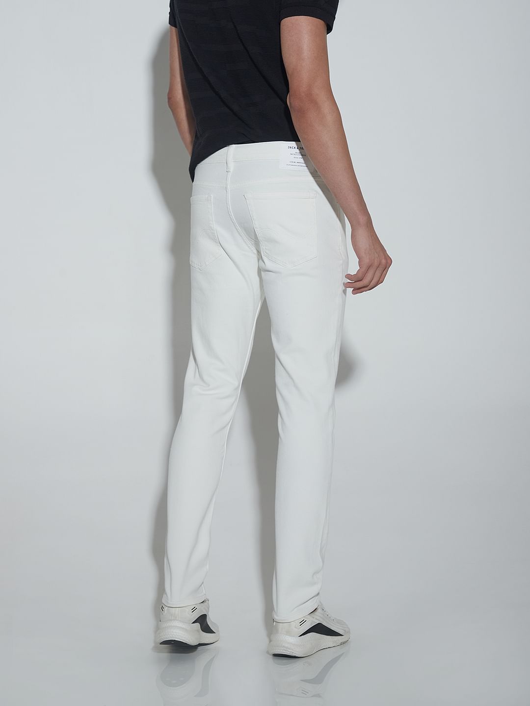 White Low Rise Glenn Slim Jeans