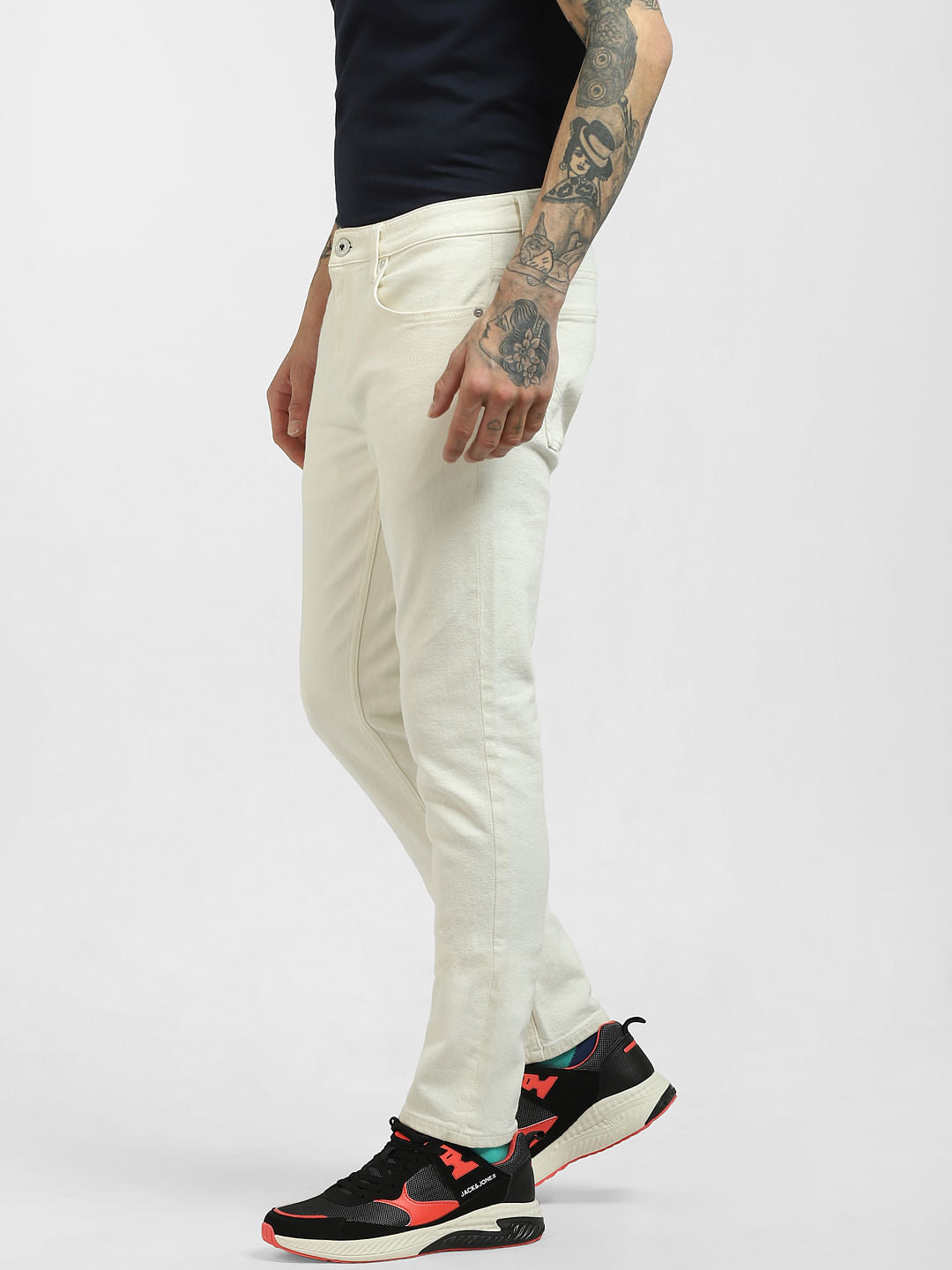 White Low Rise Ben Skinny Jeans