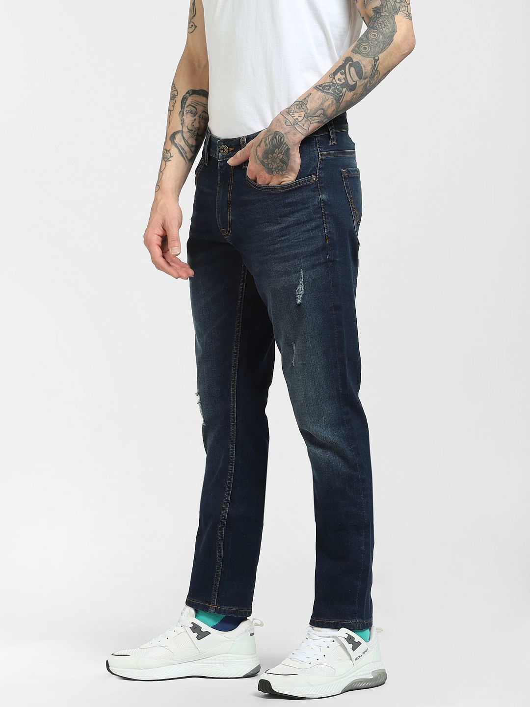 Blue Low Rise Glenn Slim Jeans
