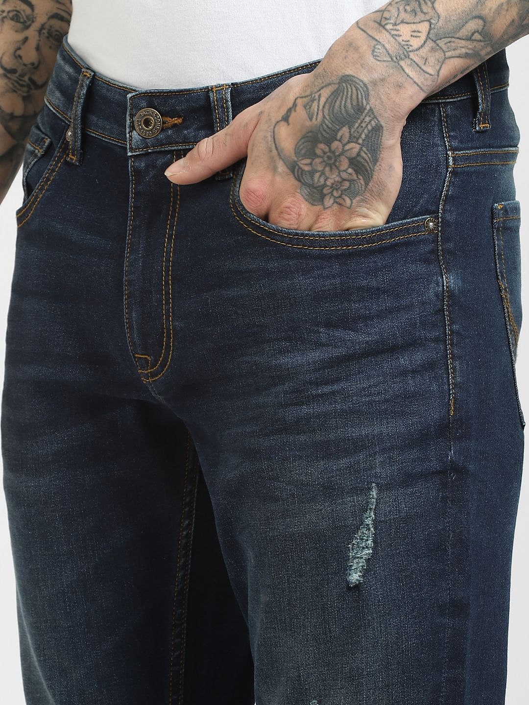 Blue Low Rise Glenn Slim Jeans