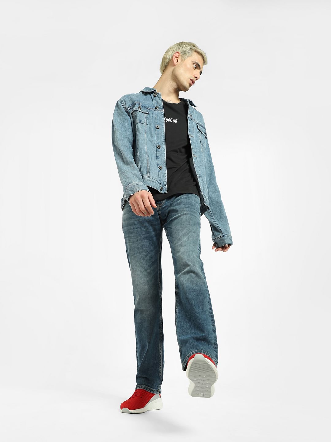 Blue High Rise Bootcut Jeans