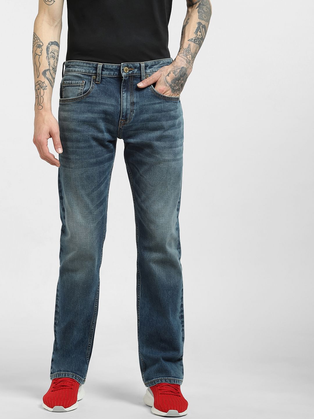Blue High Rise Bootcut Jeans