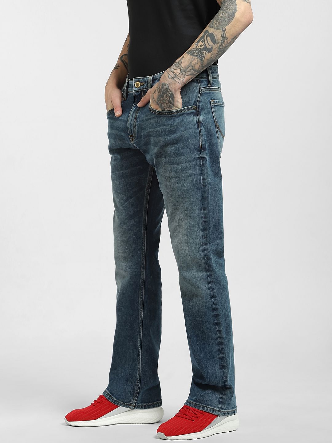 Blue High Rise Bootcut Jeans
