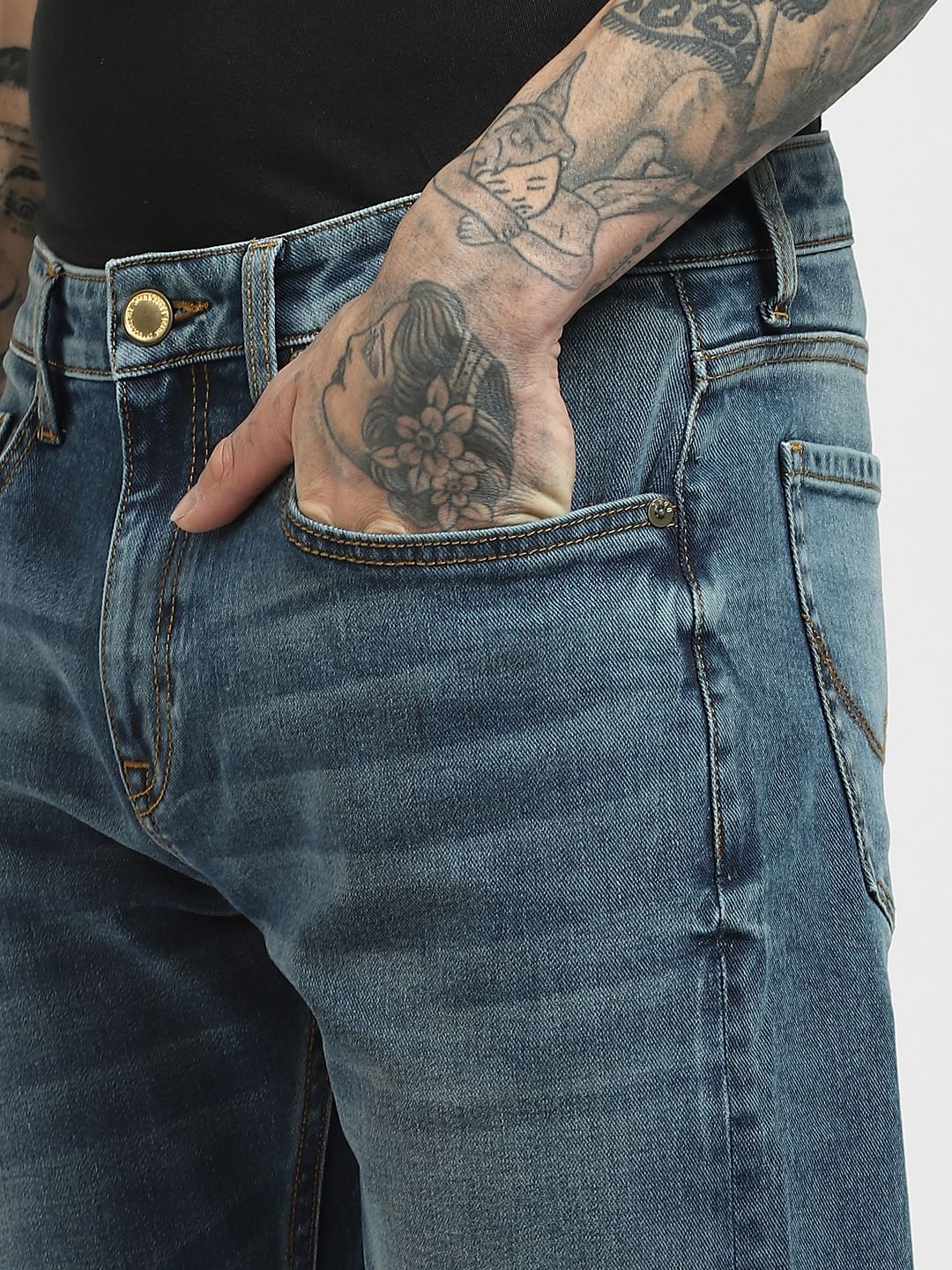 Blue High Rise Bootcut Jeans