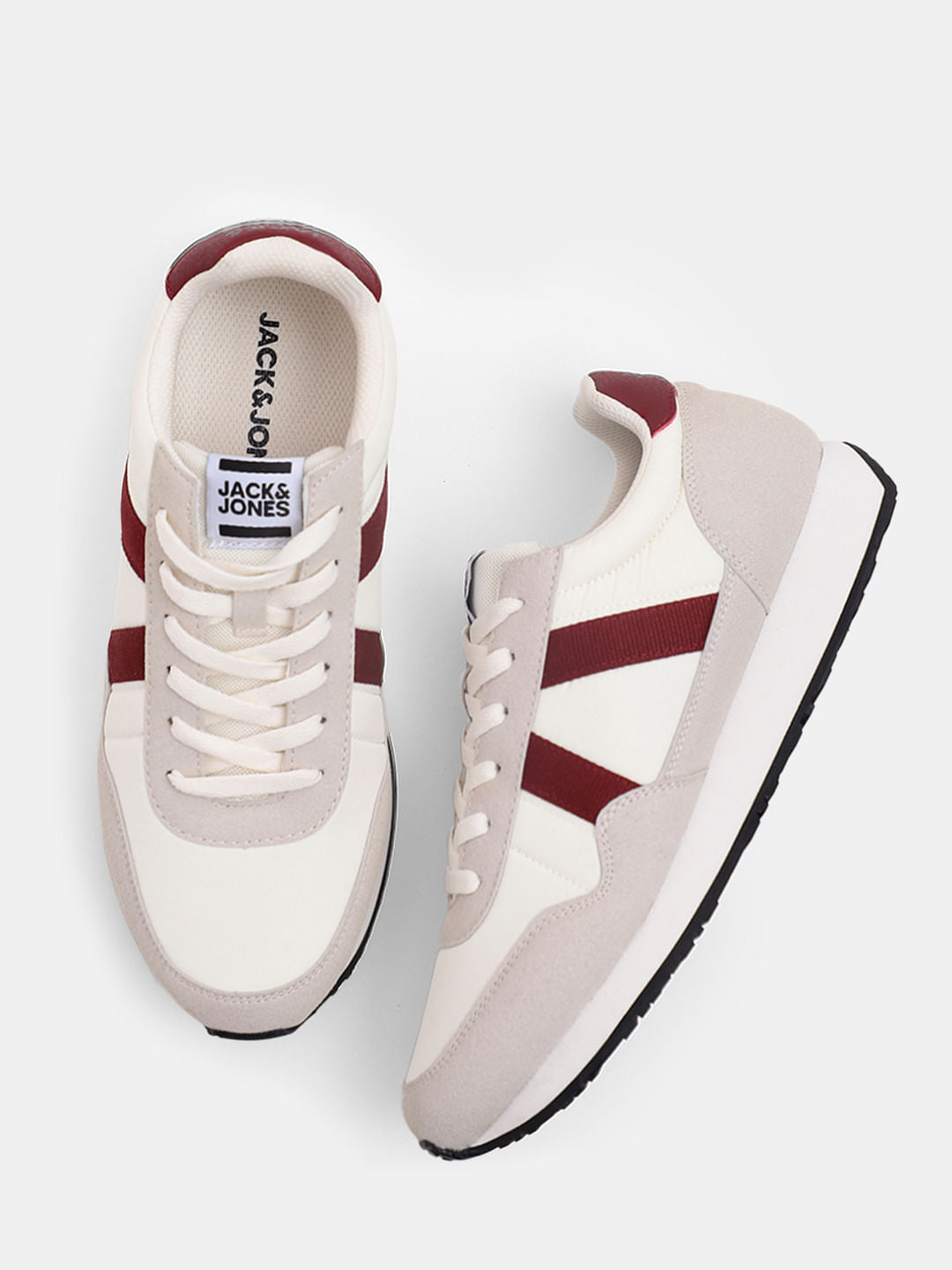 White Colourblocked Sneakers