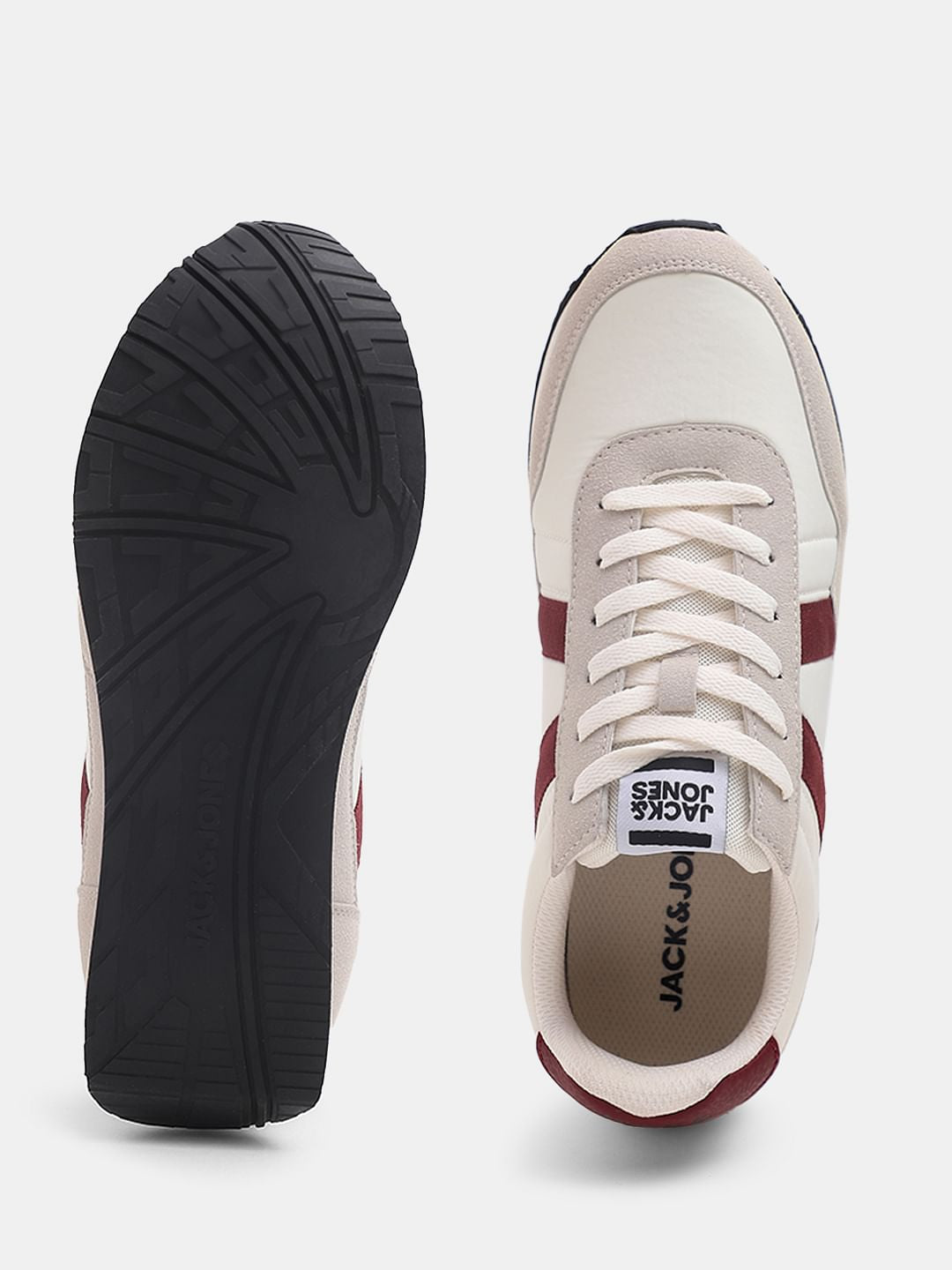 White Colourblocked Sneakers