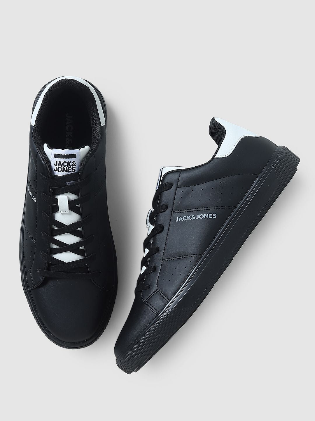 Black PU Skater Sneakers