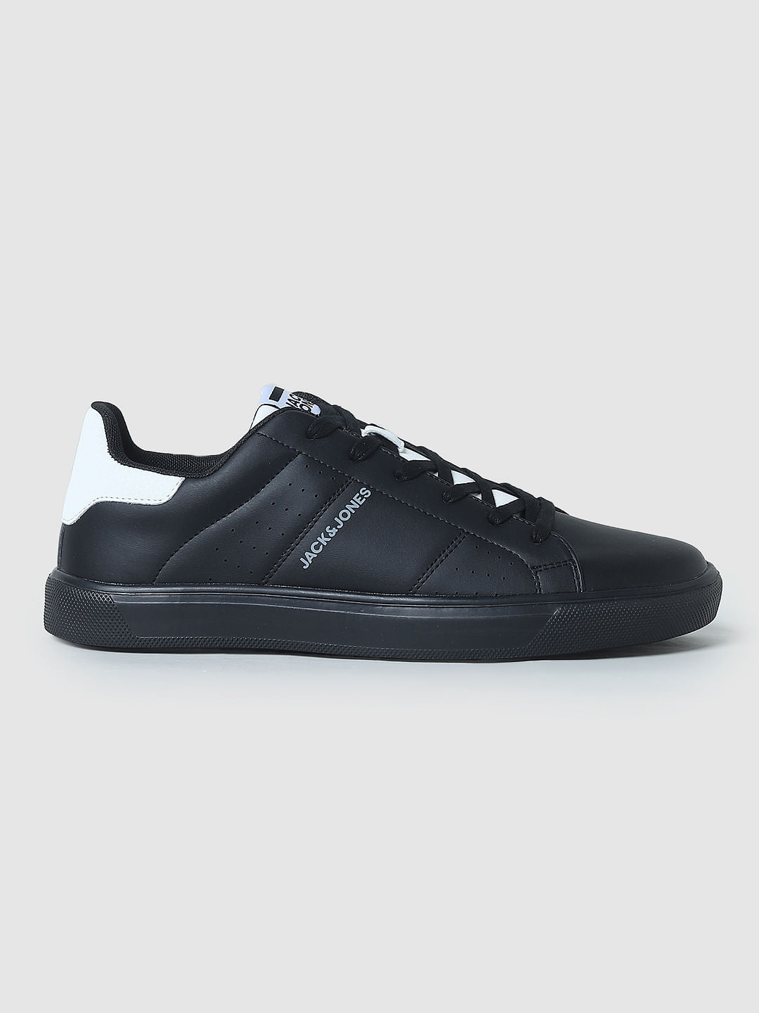 Black PU Skater Sneakers