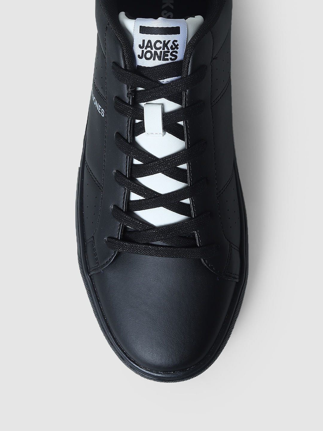 Black PU Skater Sneakers