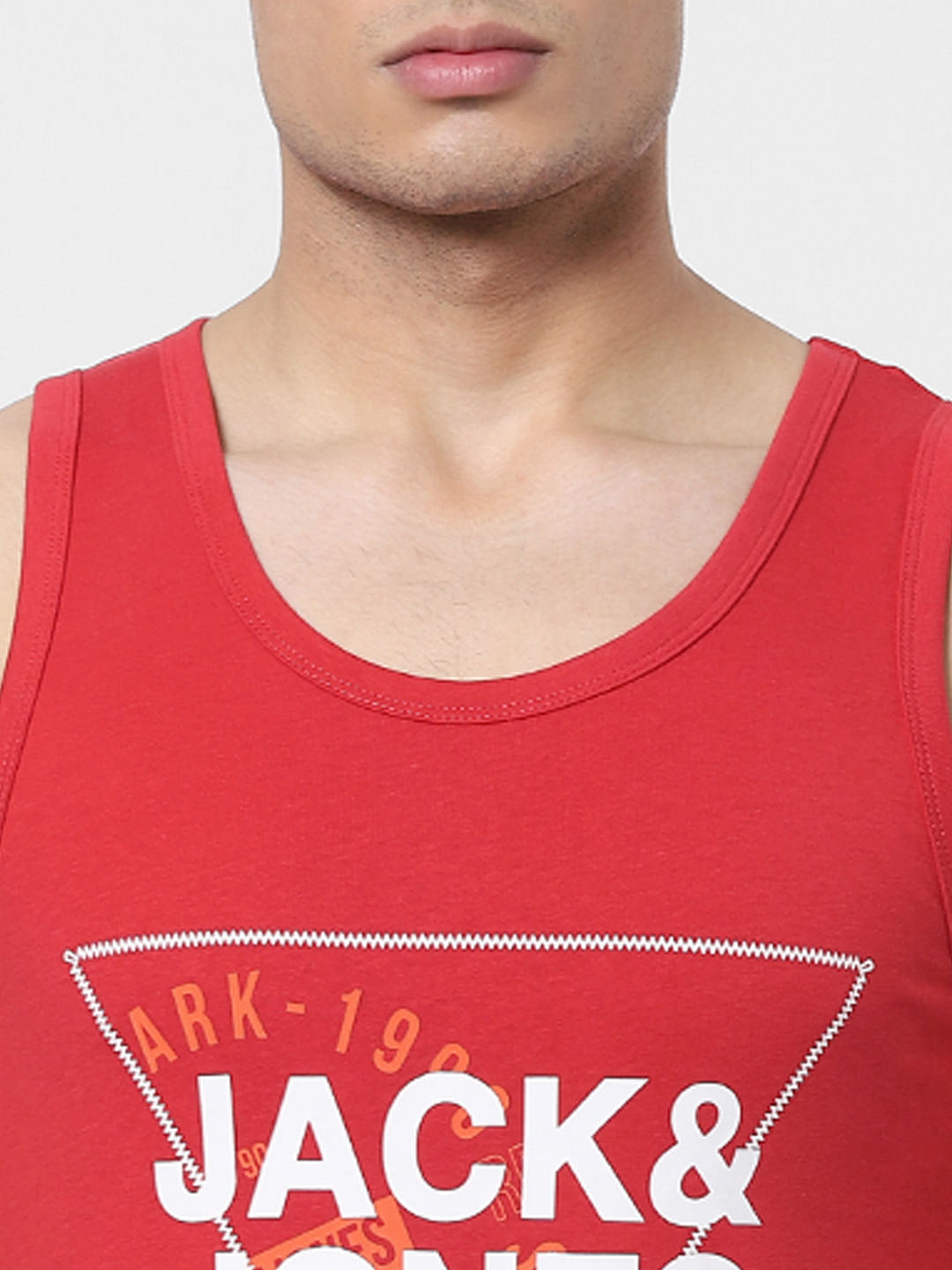 Red Logo Print Vest
