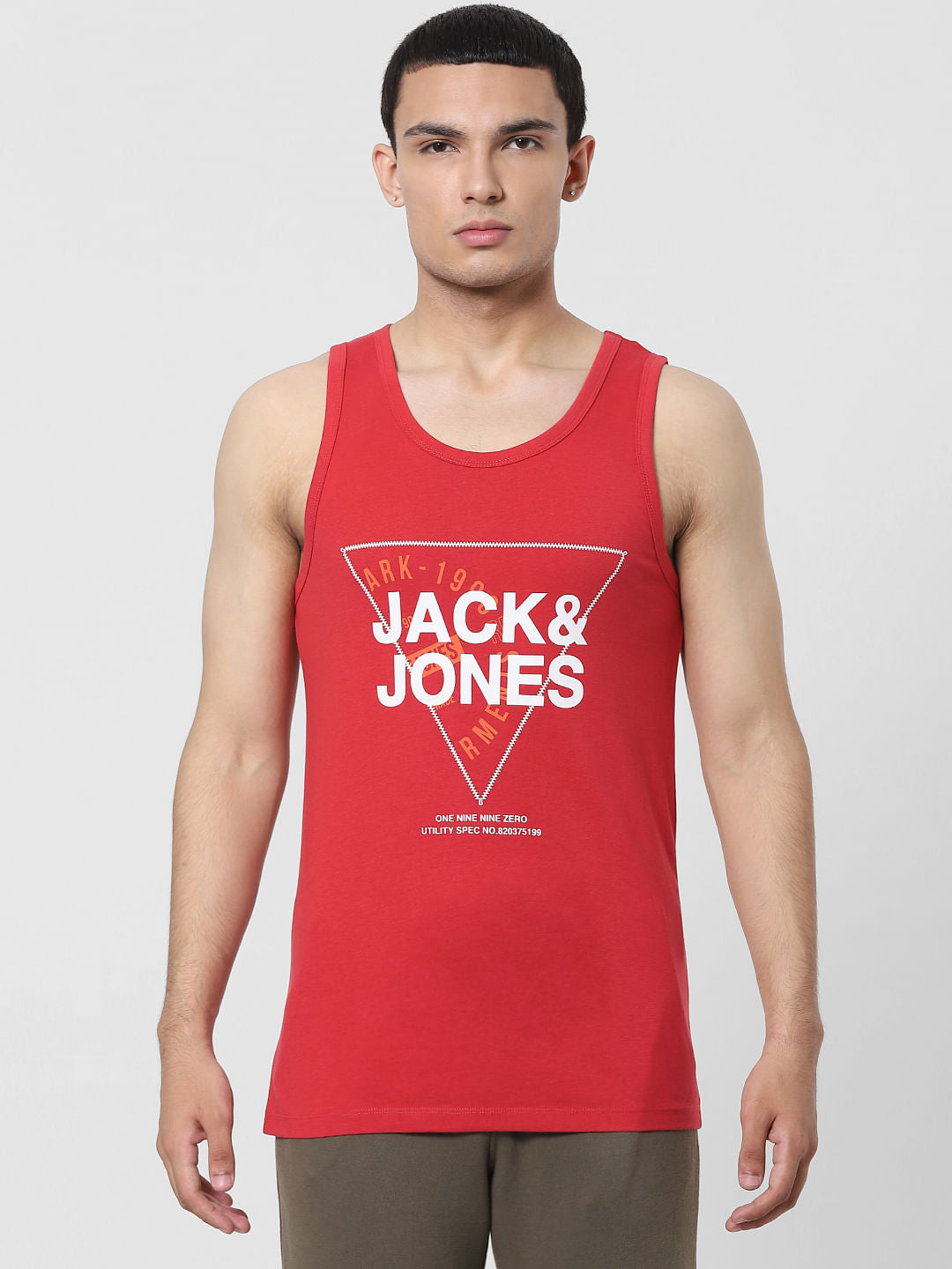 Red Logo Print Vest
