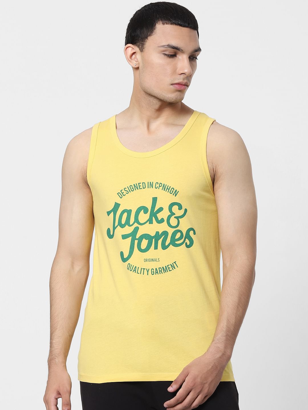 Yellow Logo Print Vest