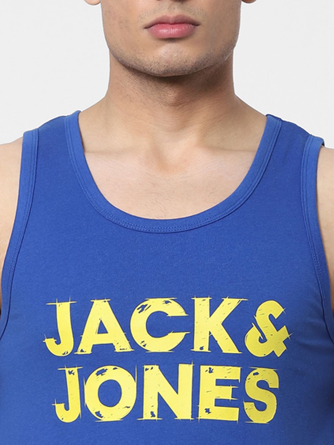 Blue Logo Print Vest