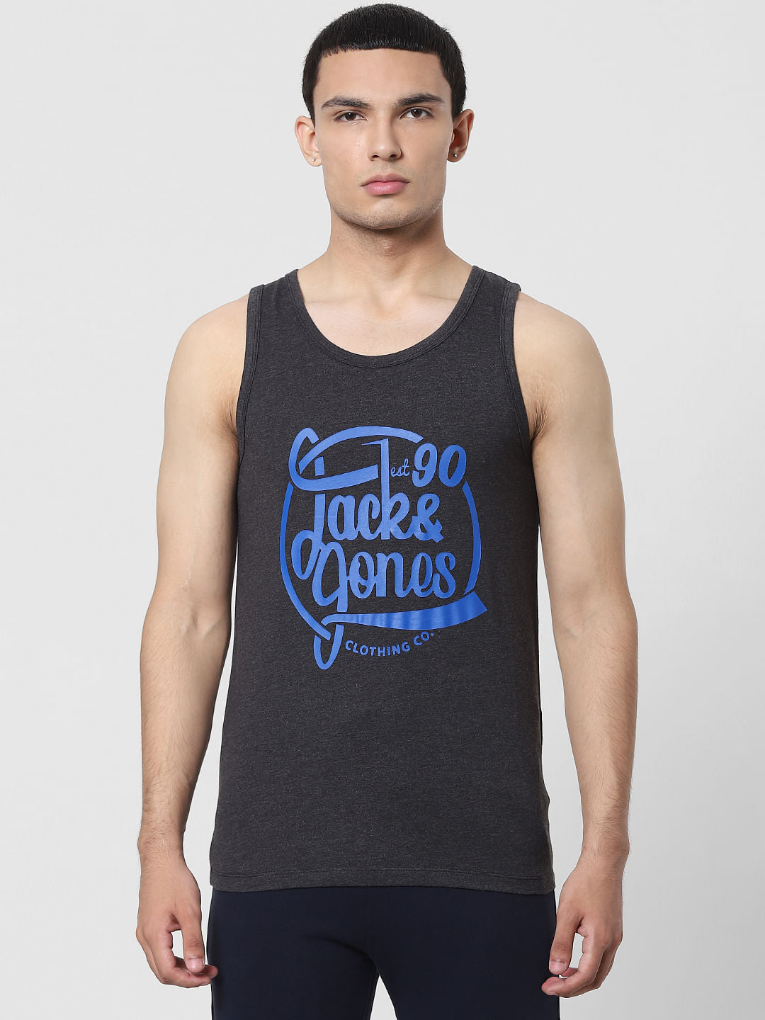 Grey Logo Print Vest