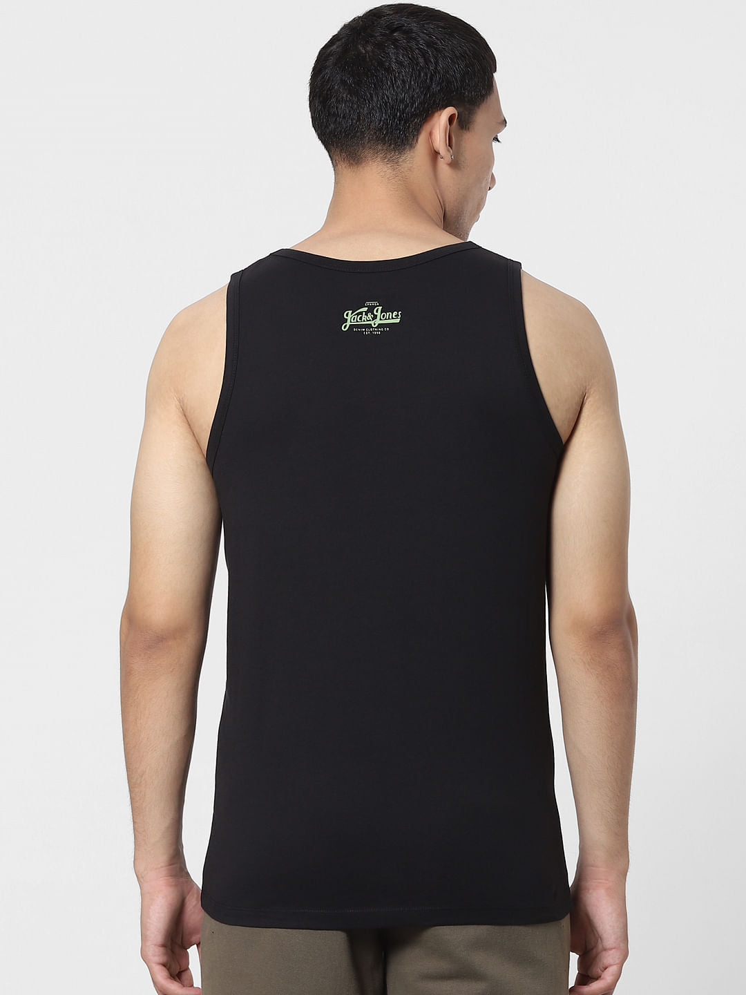 Black Logo Print Vest