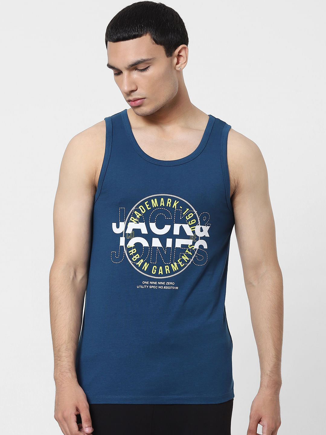 Blue Logo Print Vest