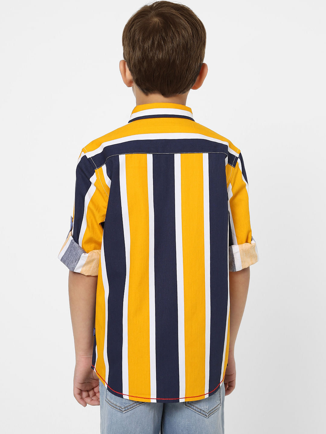Boys Blue Striped Full Sleeves Shirt