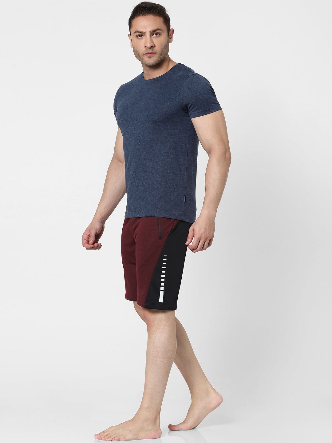 Maroon Mid Rise Sweatshorts