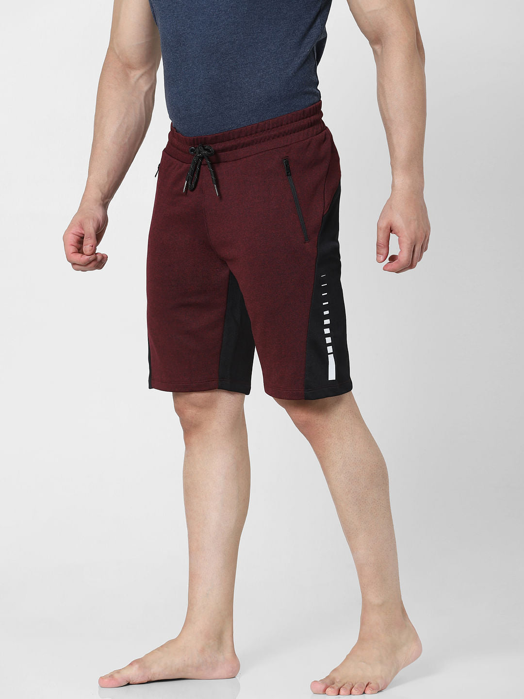 Maroon Mid Rise Sweatshorts