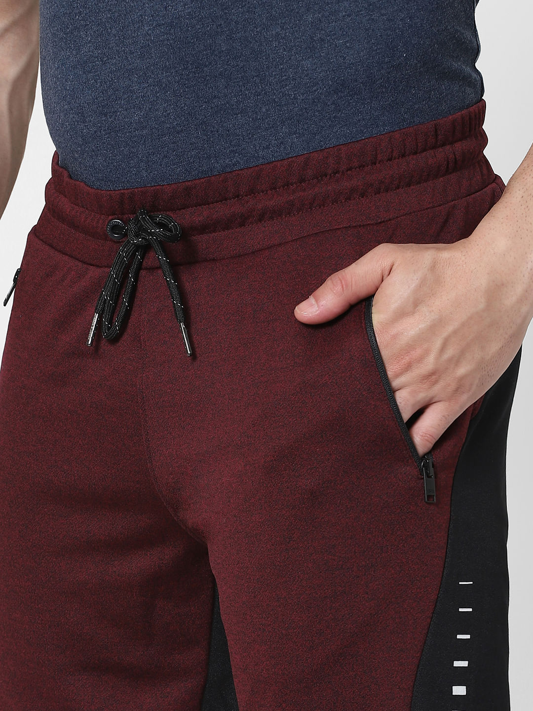 Maroon Mid Rise Sweatshorts