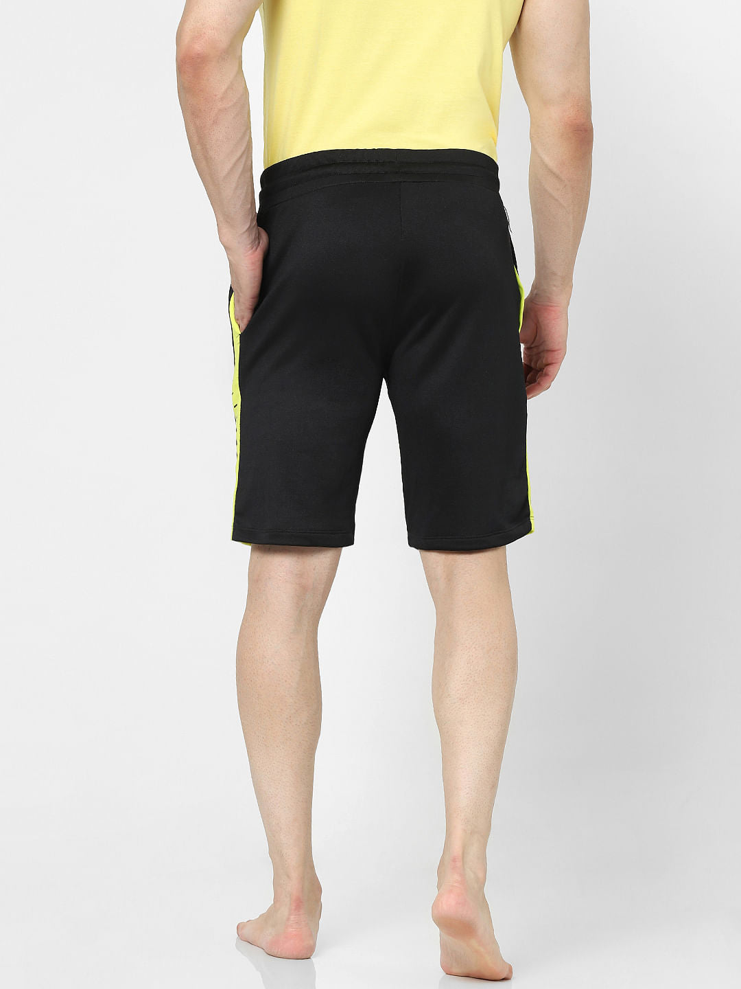 Black Colourblocked Gym Shorts