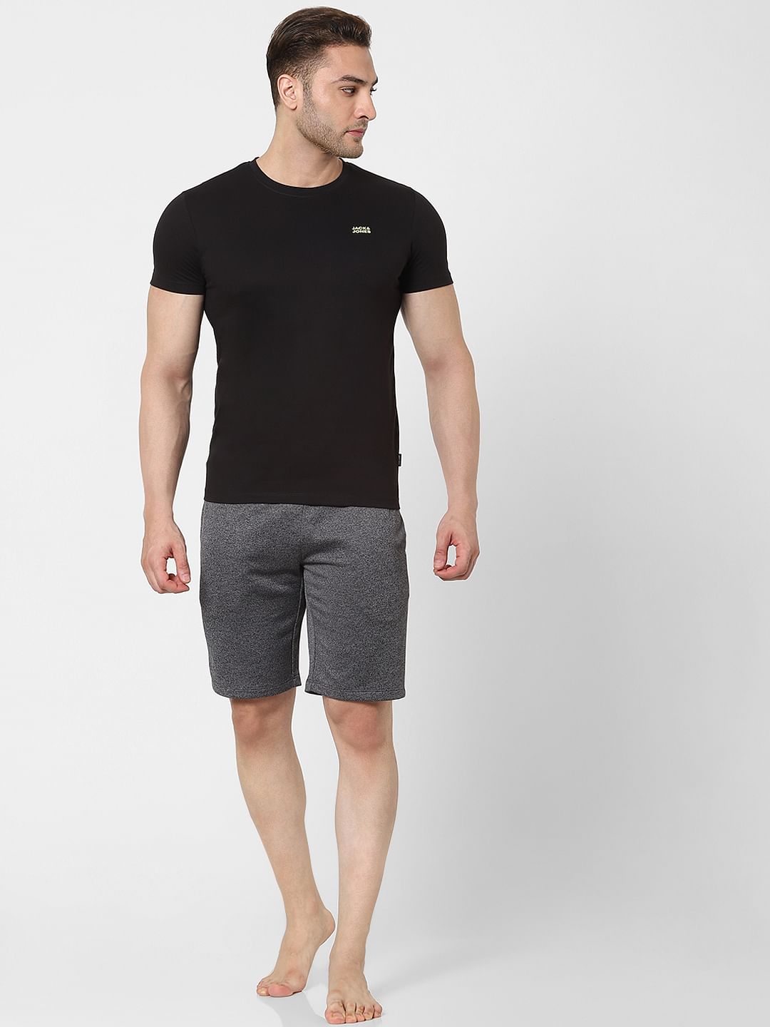 Grey Tape Detail Sweatshorts