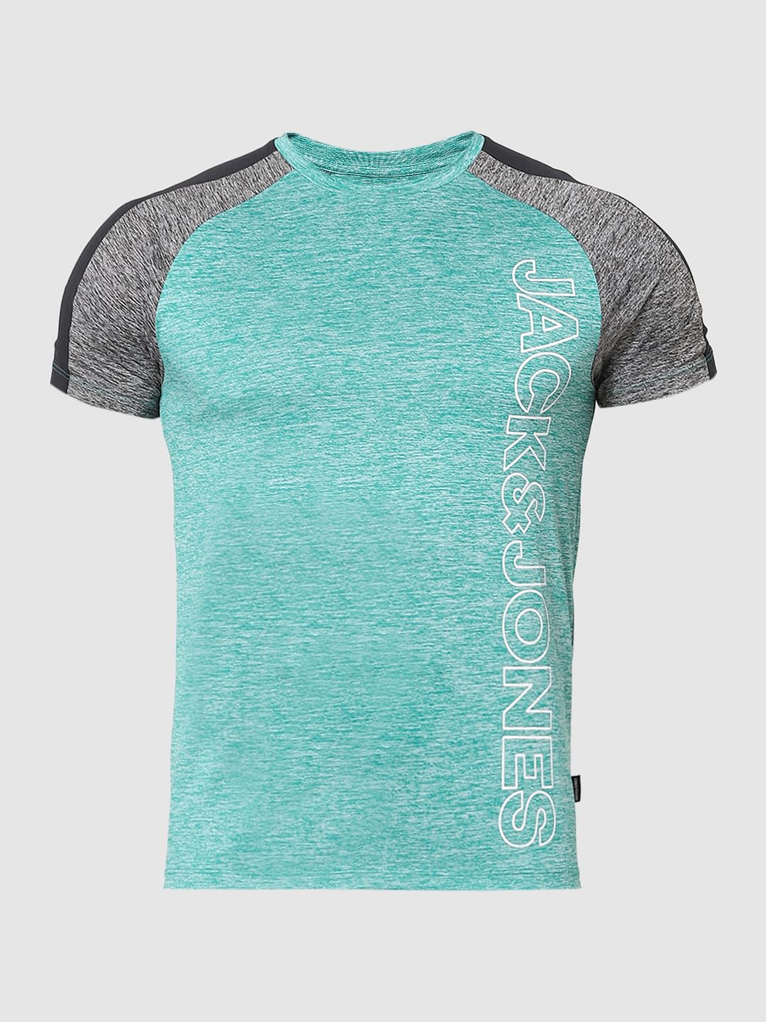 Green Logo Print Gym T-shirt