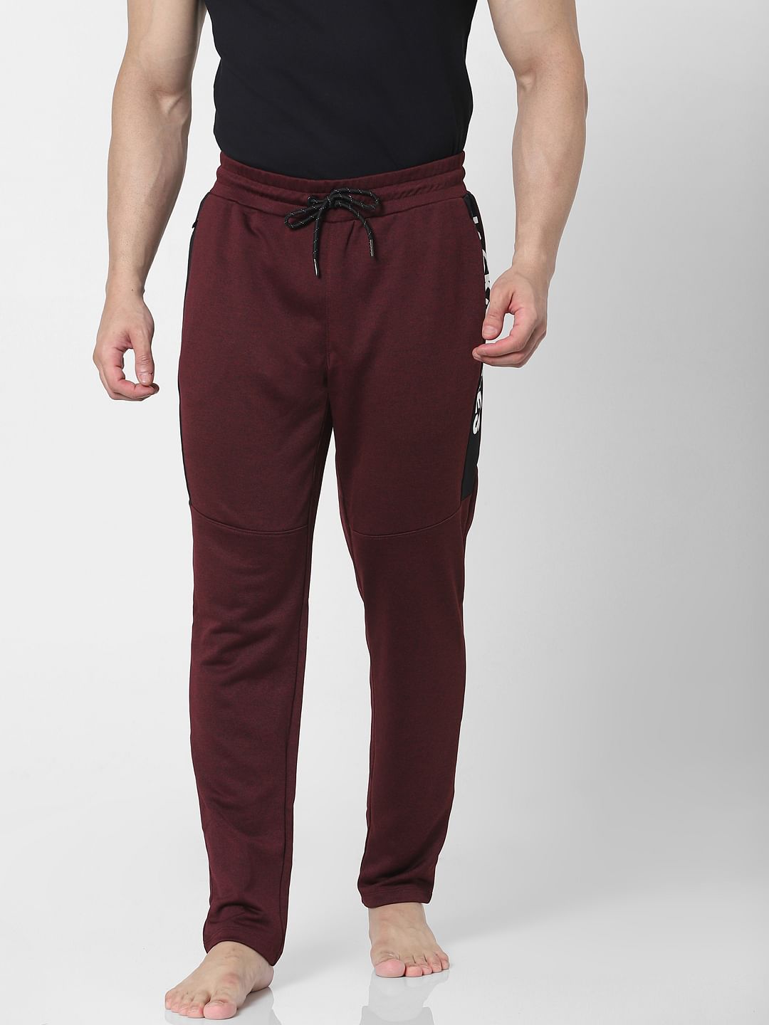 Maroon Mid Rise Trackpants