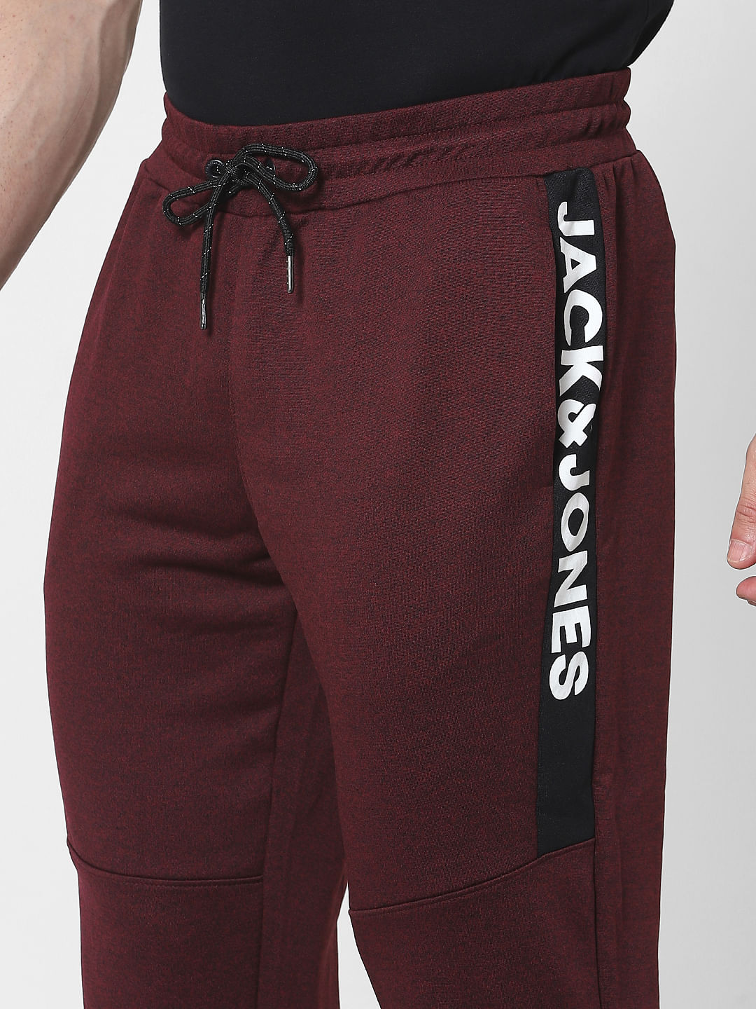 Maroon Mid Rise Trackpants