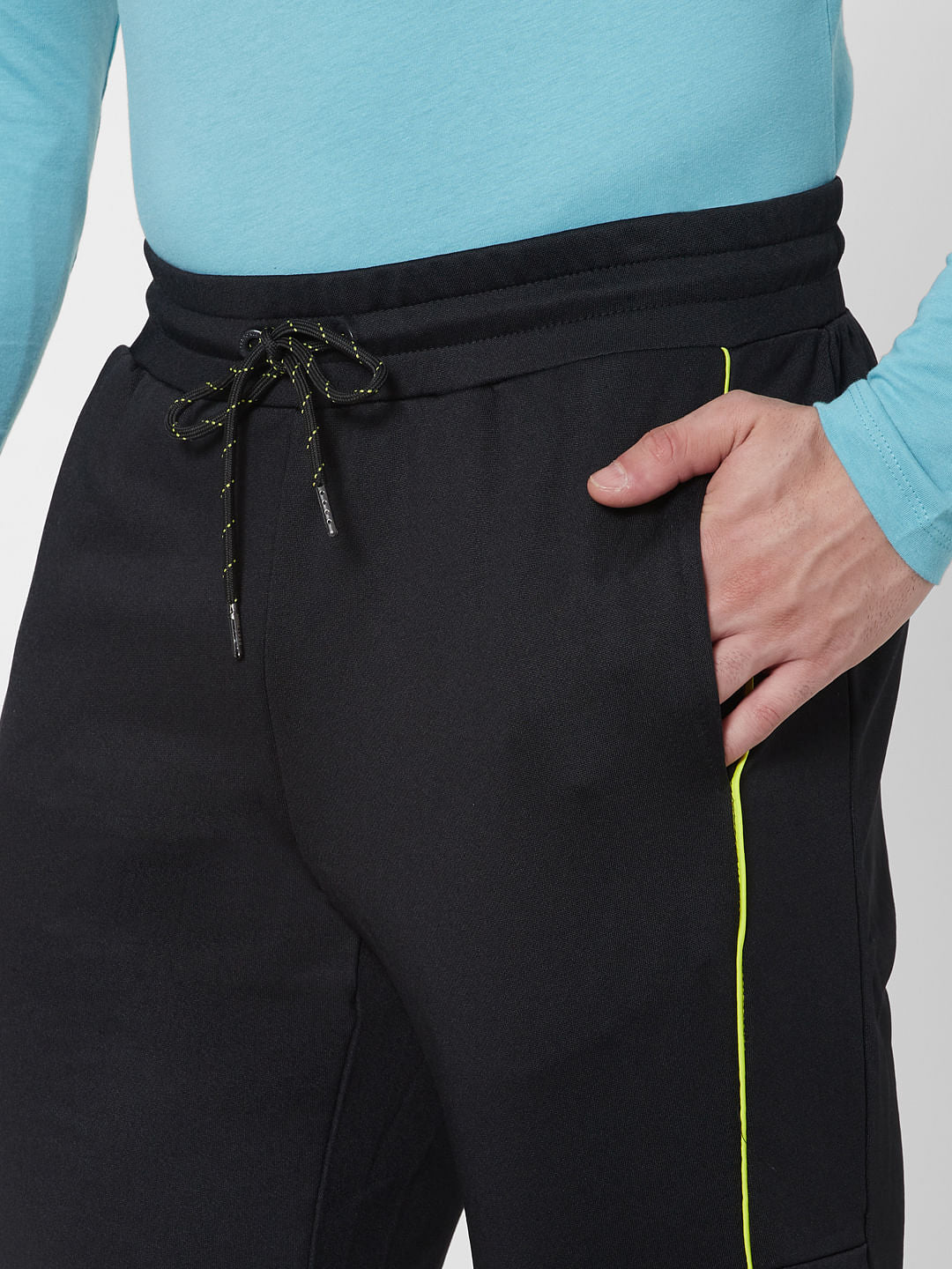 Black Mid Rise Logo Print Trackpants