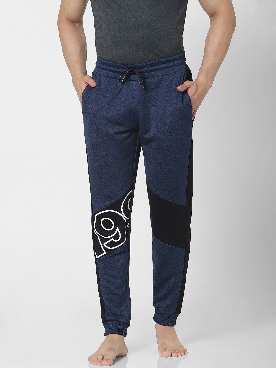 Blue Mid Rise Trackpants