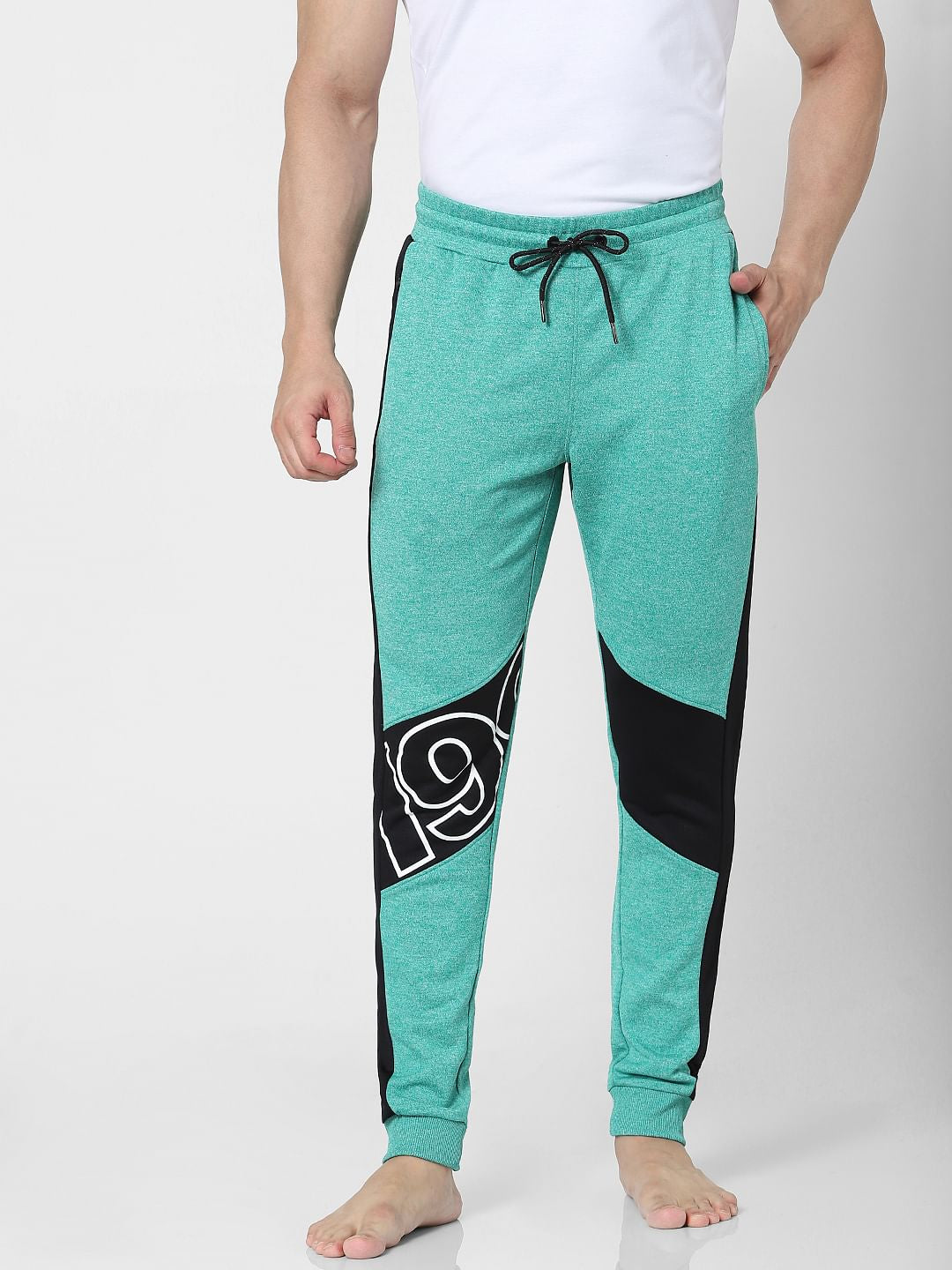 Green Mid Rise Trackpants